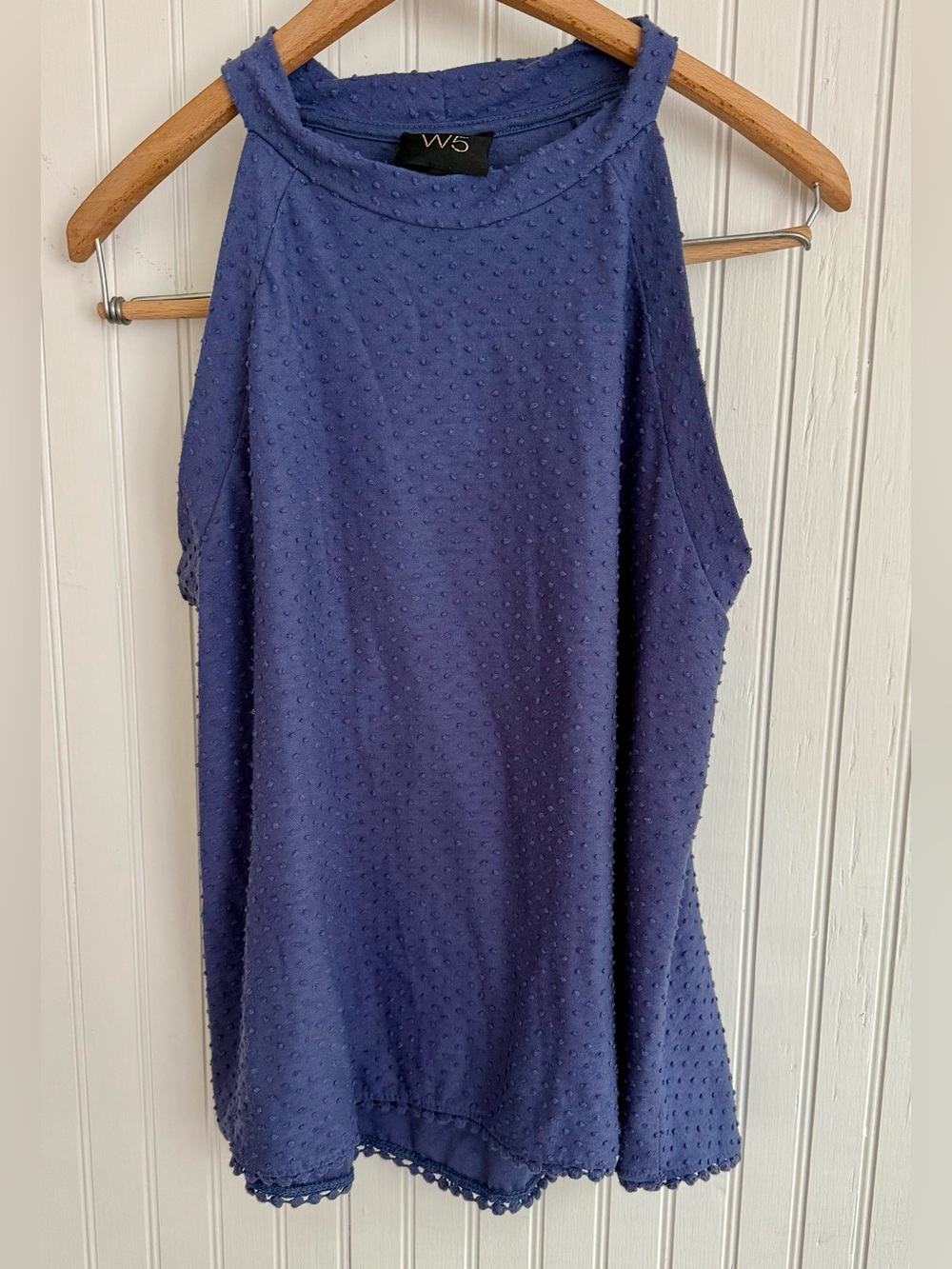 W5 Textured Tank Top Size M Blue